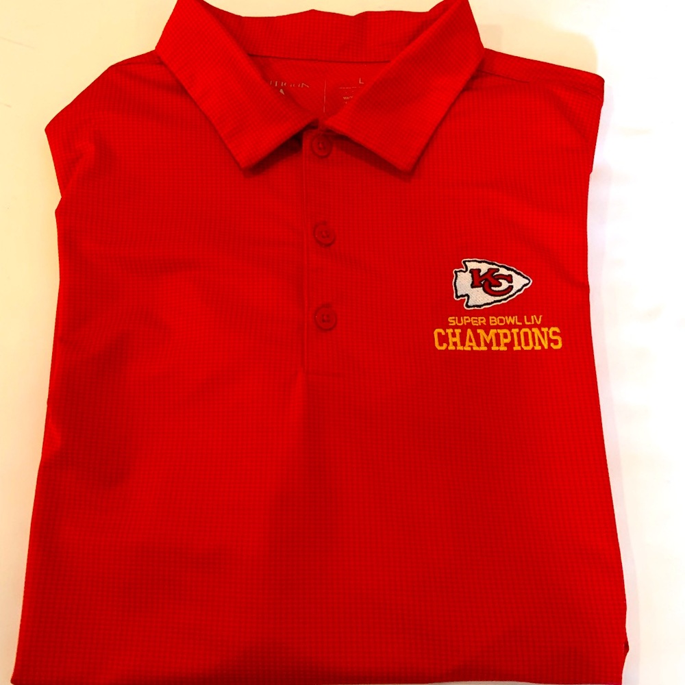 Antigua NWOT Kansas City Chiefs Super Bowl LIV Champions Men’s Polo Size Large